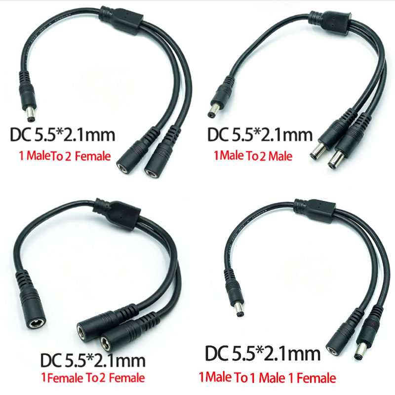 1PC DC 5.5mm*2.1mm 1 To 2 Conn - đánh giá và giá Led El Wire